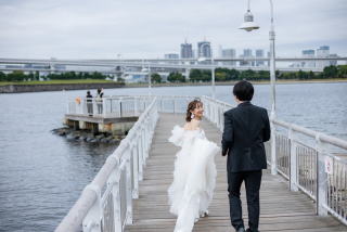 人が少なくいい時間での撮影シチュエーション。おふたりにとってベストマッチなロケ地でした☺︎