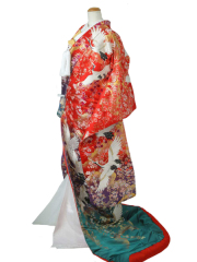 IU_029桂由美_赤緑グラデーション鶴