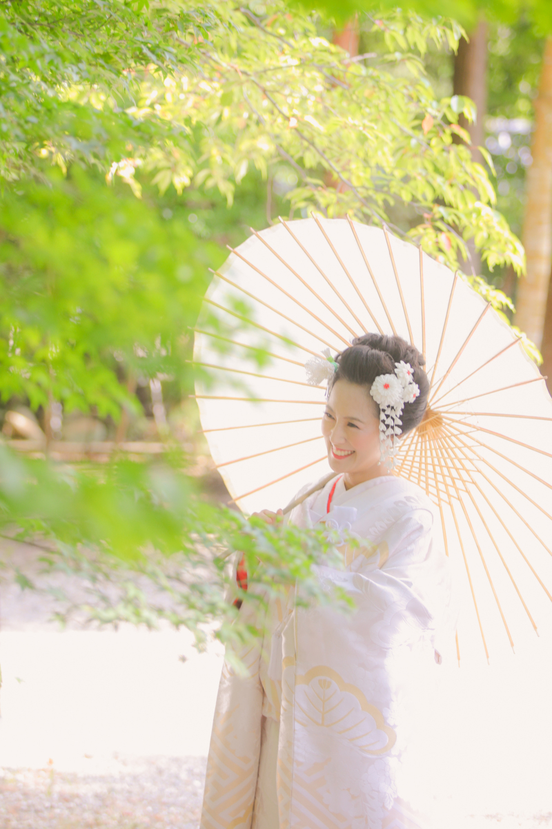 番傘で和の雰囲気を