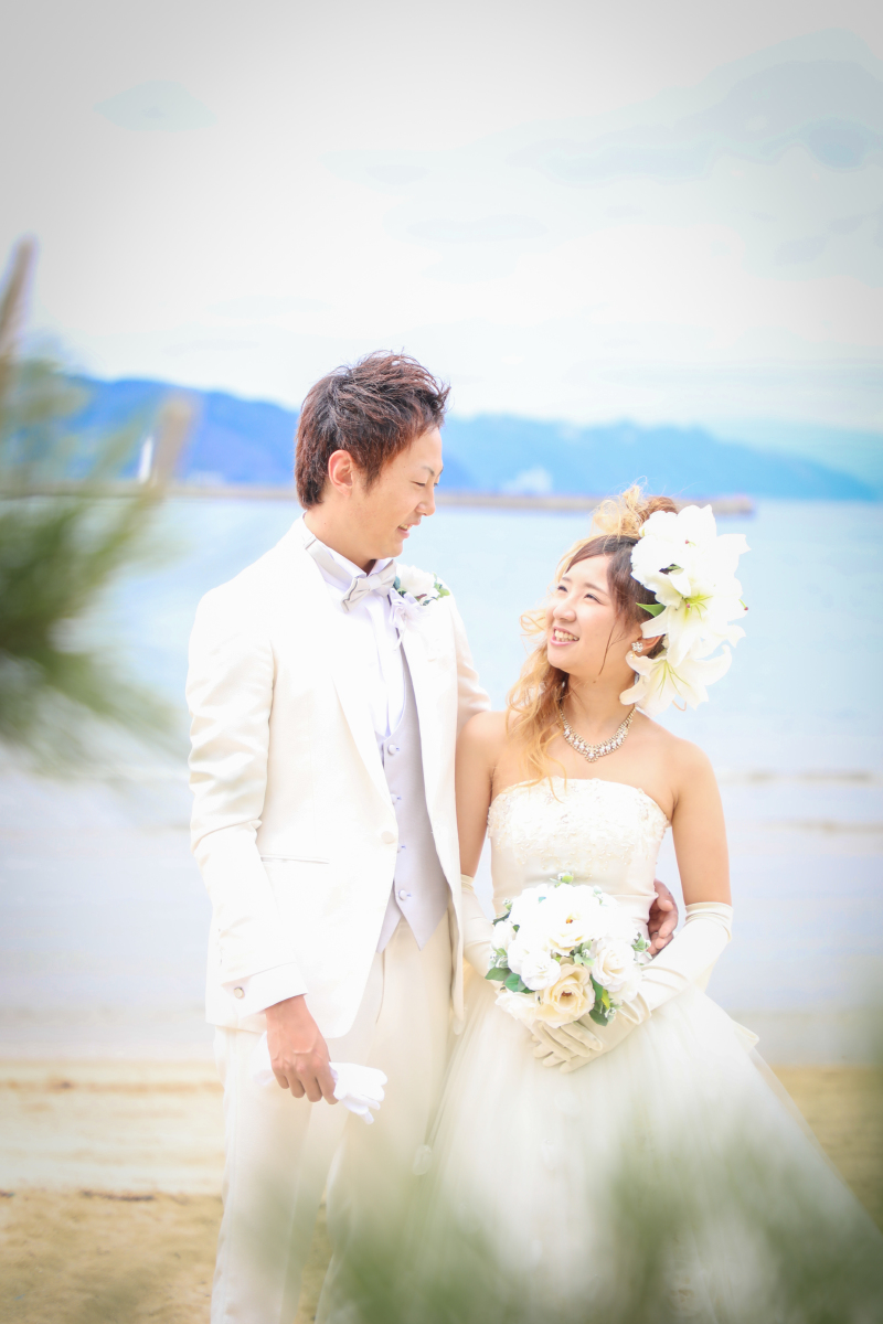 海でロケーション撮影