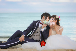 淡路島ビーチ　ウェディングロケーション撮影