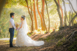 海と森の洋装ロケーション撮影