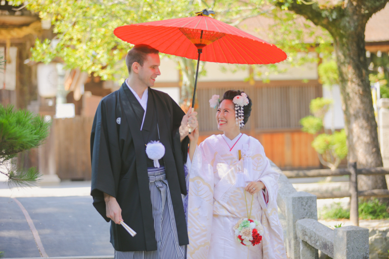 和風にこだわった国際結婚のお二人