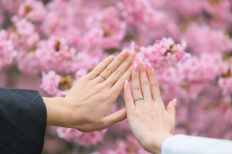 桜と指輪