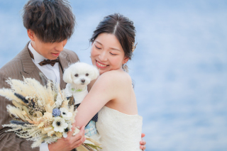 淡路ビーチサンセット　ウエディングロケーション撮影