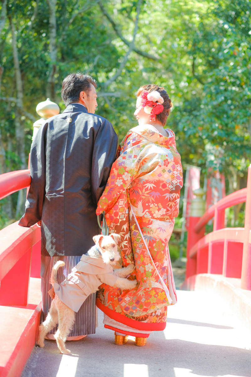 2人の幸せをワンちゃんが見守ります♡