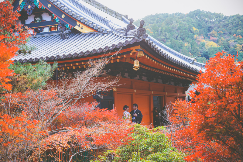 秋の紅葉 和装ロケーション撮影