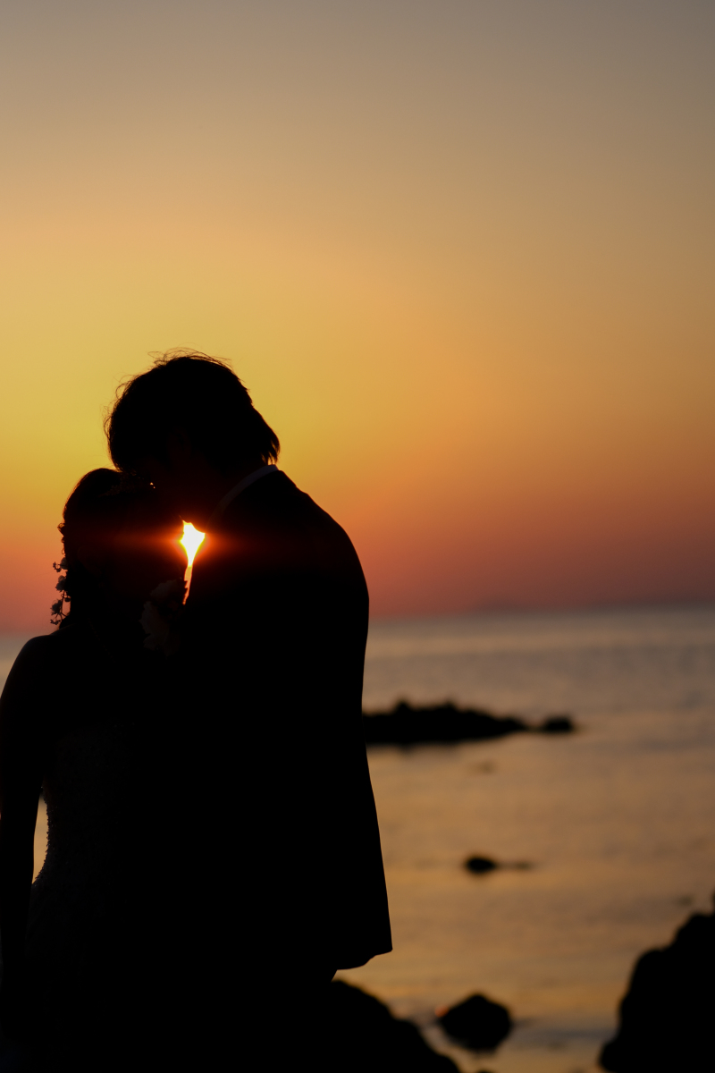 太陽が宝石のように光る