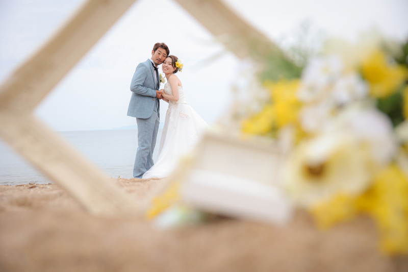 淡路ビーチサンセット ウエディングロケーション撮影