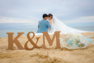 淡路島ビーチ　ウェディングロケーション撮影