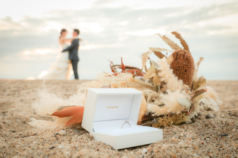 淡路ビーチサンセット ウエデイングロケーション撮影