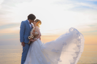 淡路島ビーチ日中サンセット　洋装撮影