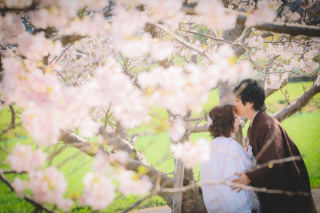 淡路桜&ビーチサンセット　和洋装撮影