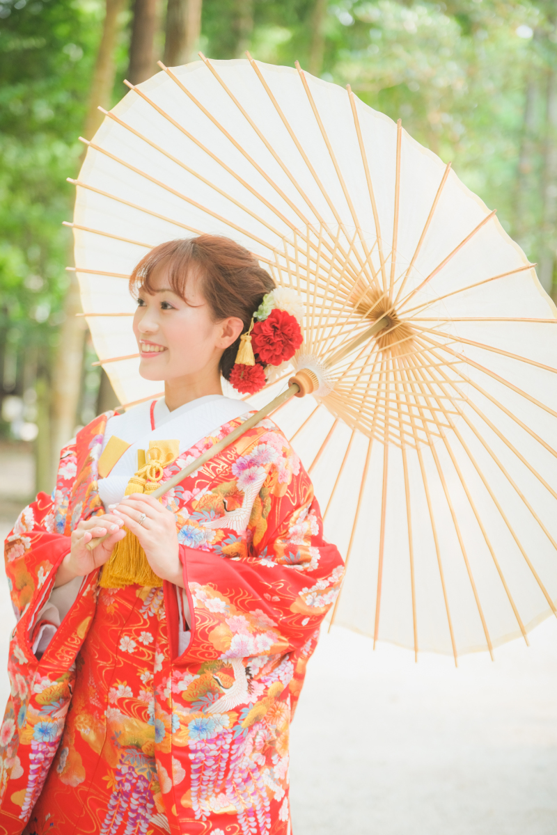 番傘で和の雰囲気を