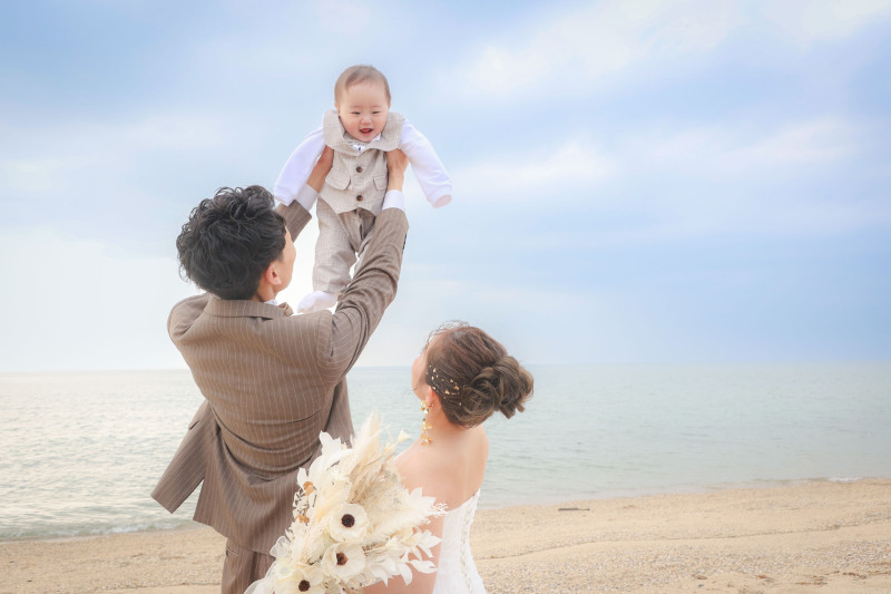 淡路島ビーチ慶野松原　ウェディングロケーション撮影