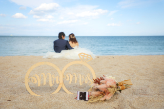 淡路島ビーチ　ウェディングロケーション撮影