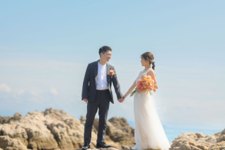 洋装　ビーチ・岩場