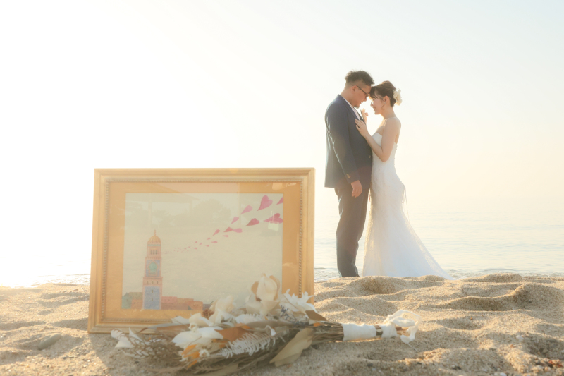 淡路島ビーチサンセット ウェディングロケーション撮影