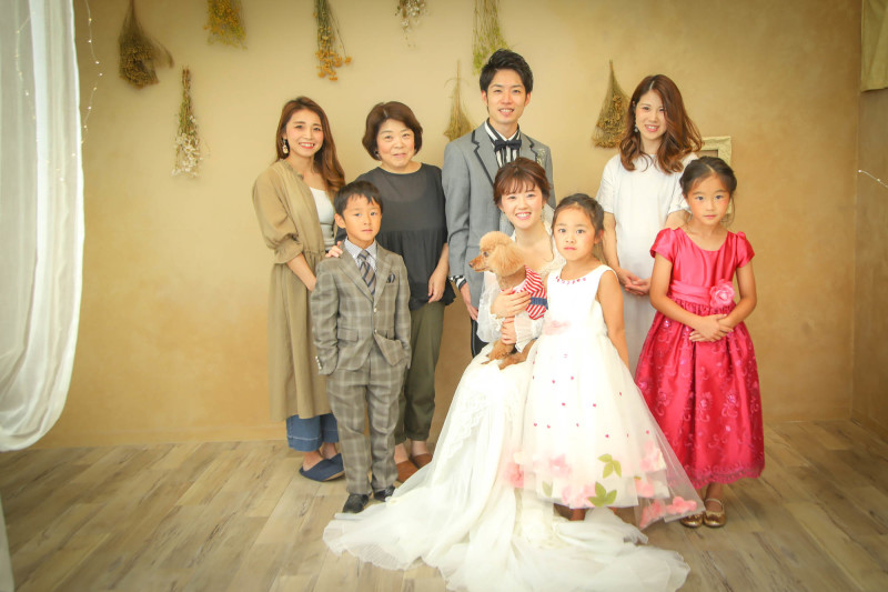 家族でみんなで撮影