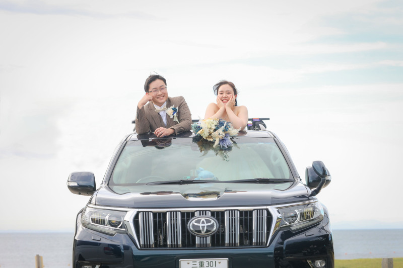 淡路ビーチサンセット ウエデイングロケーション撮影