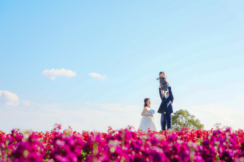 あわじ花さじき&ビーチ ウェディングロケーション撮影 ファミリーフォト