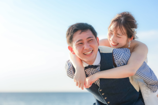 淡路ビーチサンセット　ウェディングロケーション撮影