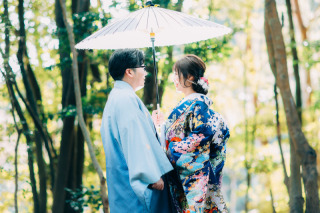 秘密の森&ビーチ　和装ロケーション撮影