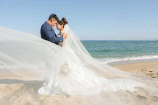 淡路ビーチ　ウェディングドレスロケーション撮影