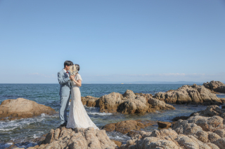 洋装　岩場・ビーチサンセット