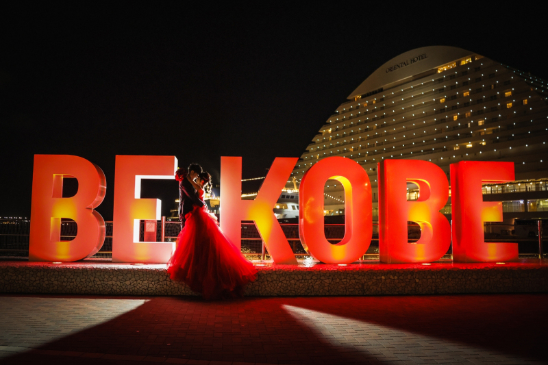 Tabi Photo Wedding®︎ -北野サロン&淡路島スタジオcadeau- _夜景で撮影できる