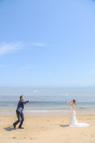 Tabi Photo Wedding®︎ -北野サロン＆淡路島スタジオcadeau- _海　ビーチ・岩場【日中＆サンセット】