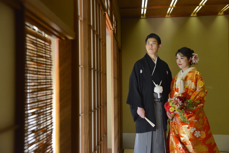 フォトプラン限定で茶室での撮影をご案内