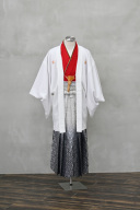 紋付袴（白×赤）