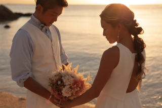 ビーチ＆サンセット+和装＆カラードレス撮影！