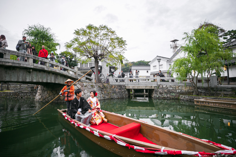 川舟からの撮影はふたりの想い出に