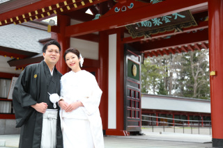 護国神社にてロケーションフォトウェディング