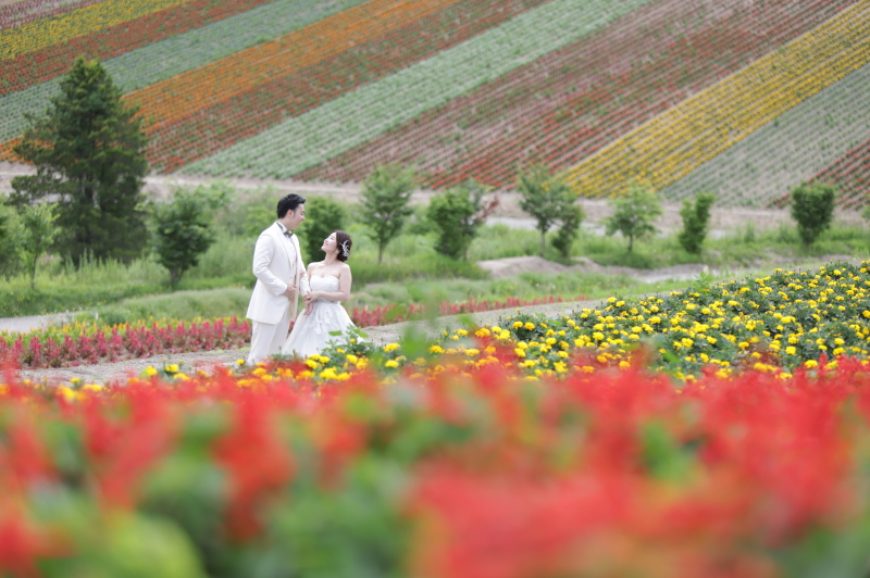 お花畑にいるようなショット