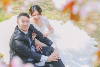 桜が美しい「旭山公園」での桜ロケーション