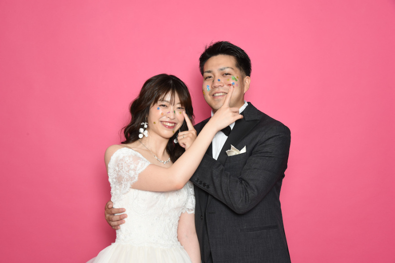 お顔にシールを貼って、とびきりの笑顔！