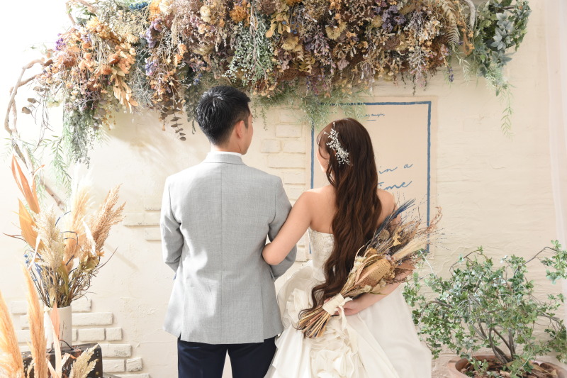 洋装　ウエディングドレス × グレータキシード