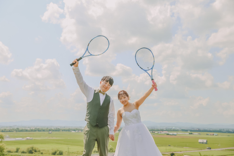 テニスラケットを使ったショット！