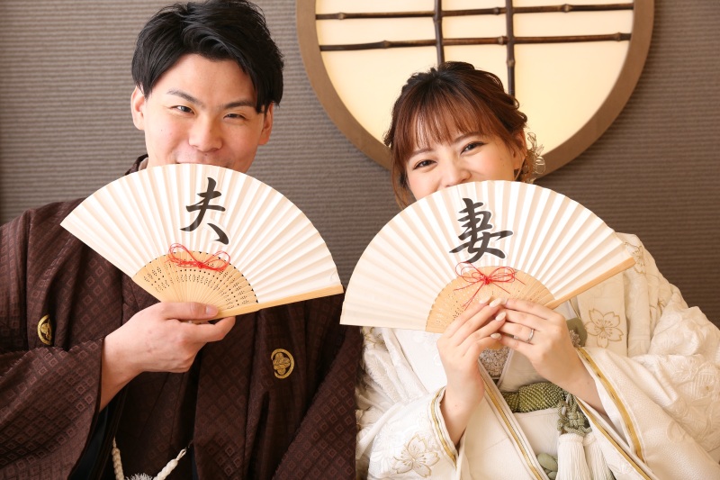 扇子を使って撮影