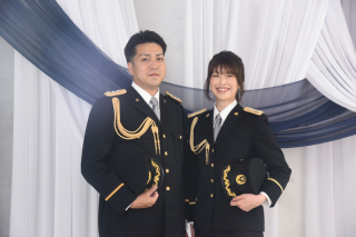 お仕事の制服を着たお2人♡