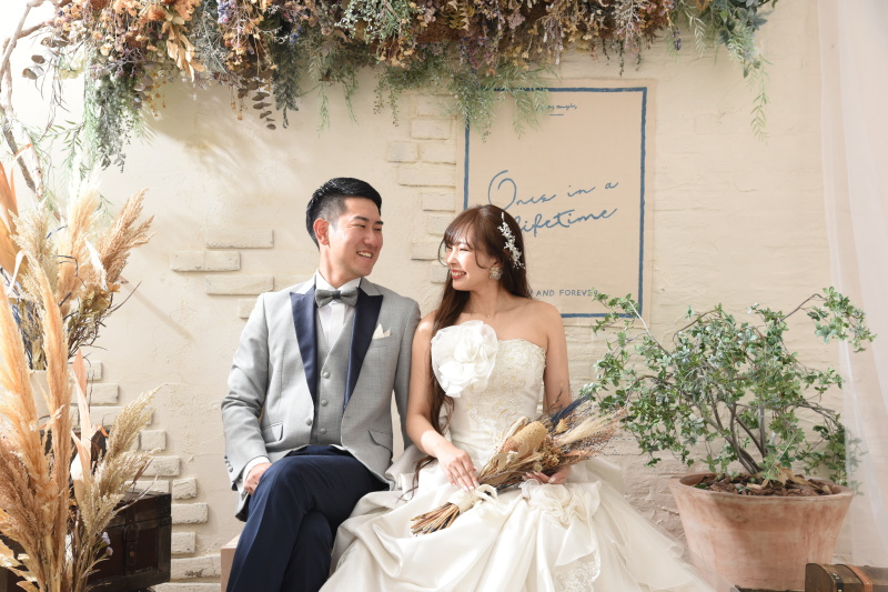 洋装　ウエディングドレス × グレータキシード