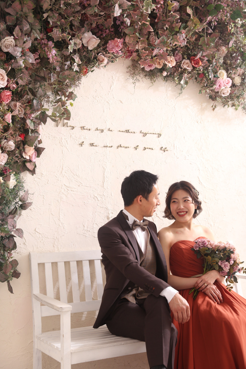 お花の背景で可愛らしく