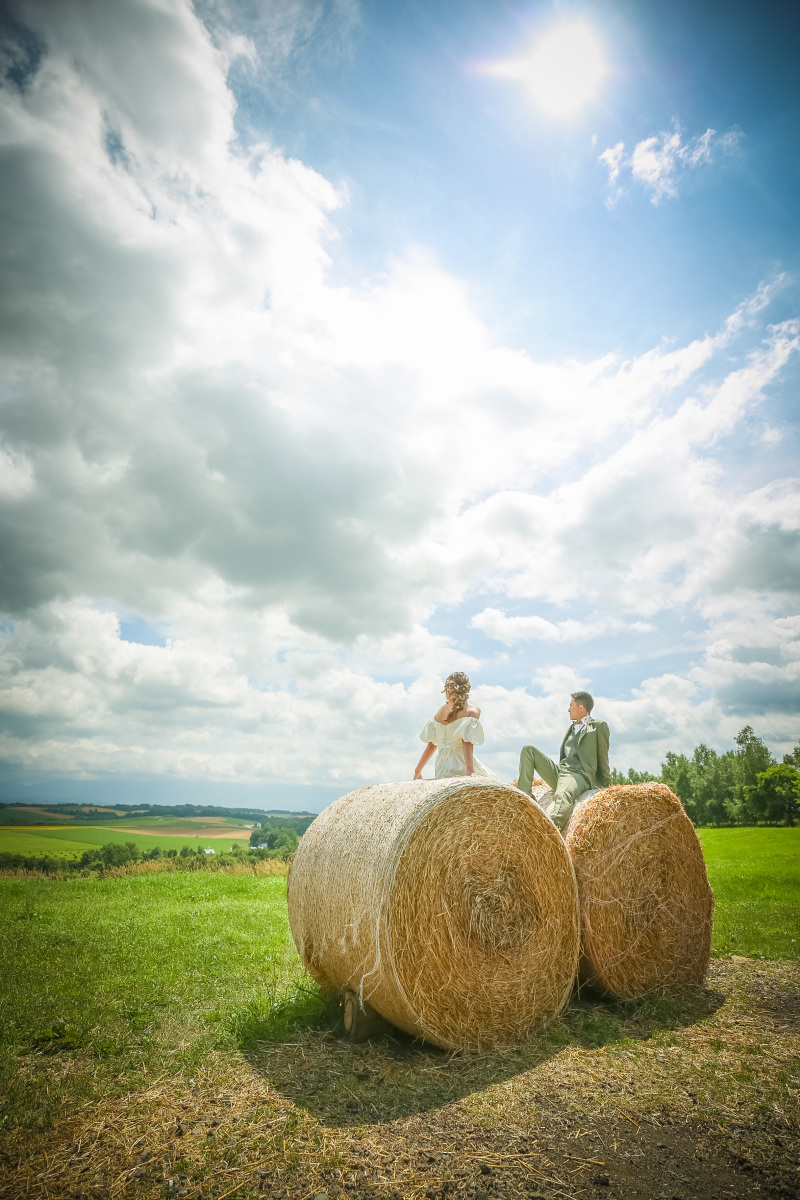 北海道ならではの牧草ロールと撮影出来ます！
