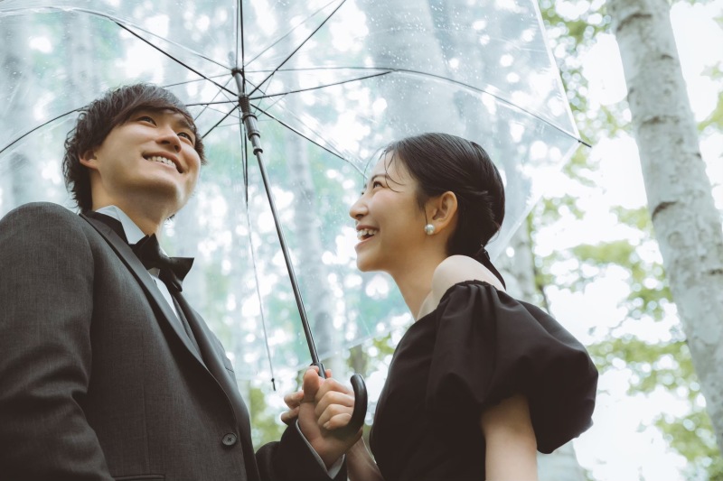 雨の日の撮影も可愛く！