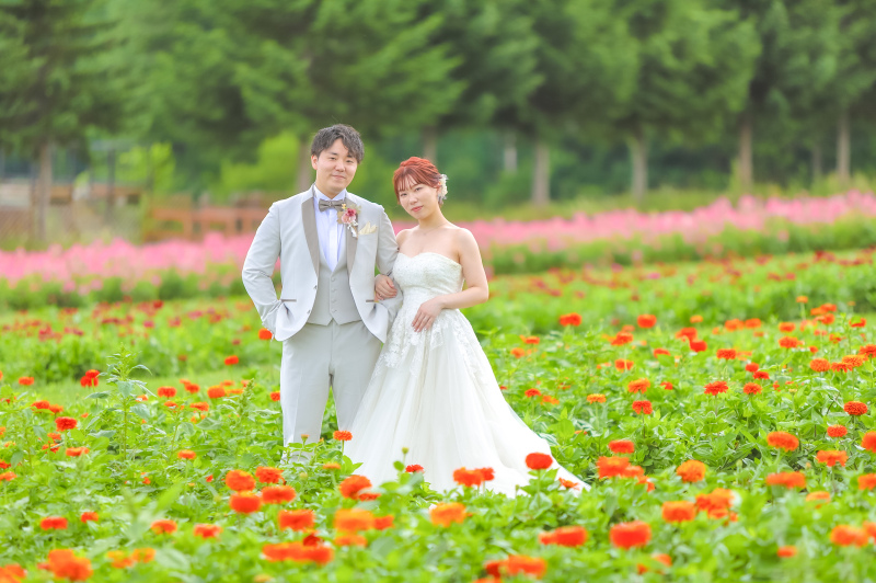 ダリアに囲まれて