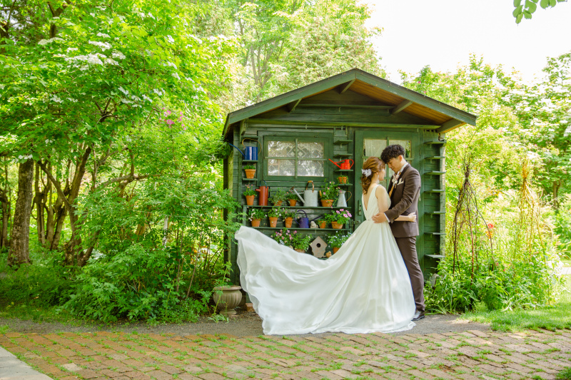グリーン小屋前でのフォトジェニック