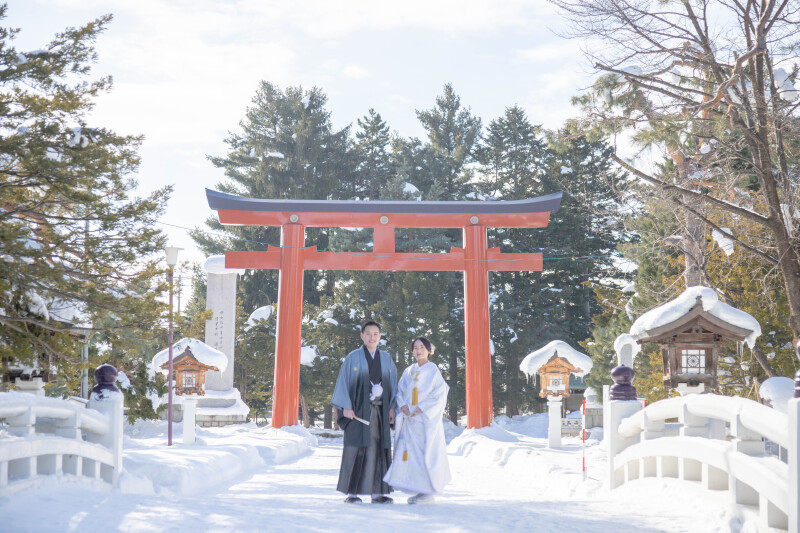 冬の護国神社ロケ